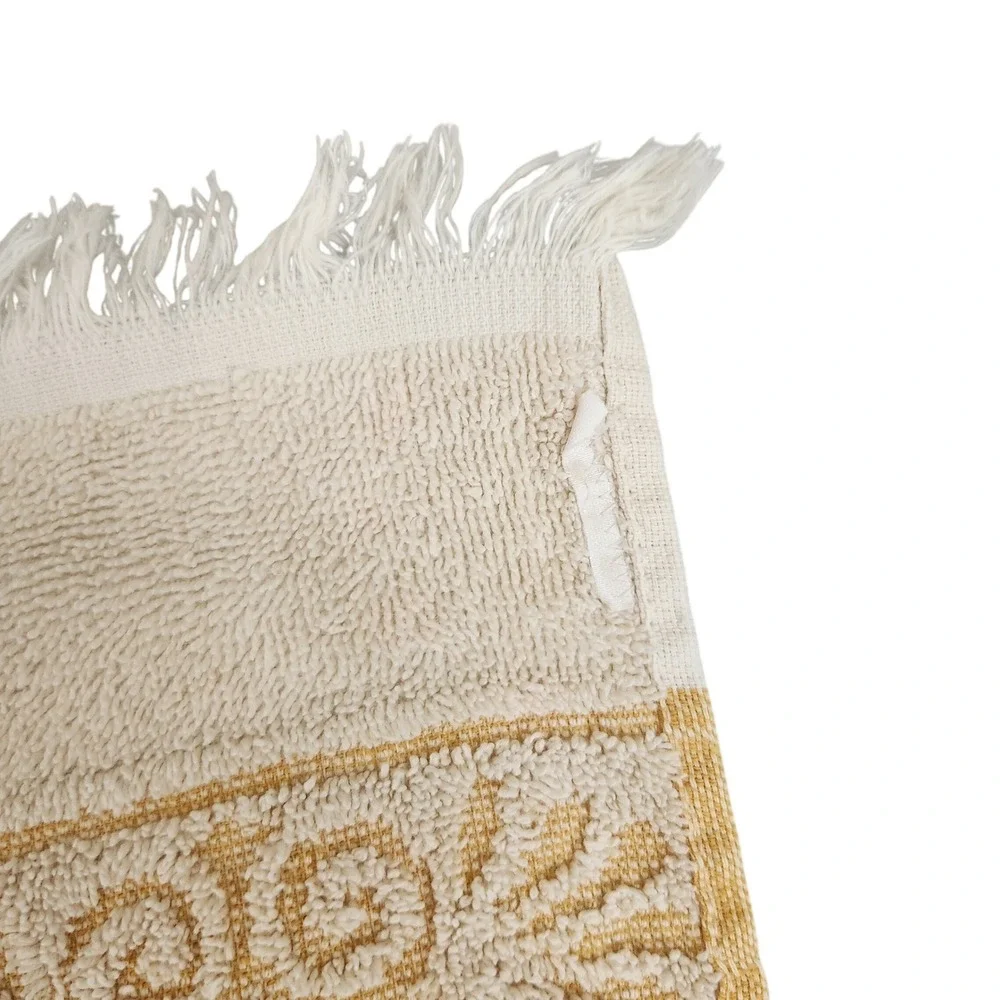 Vintage Cannon Monticello Santa Cruz Bath & Hand‎ Towel Set Cream & Gold